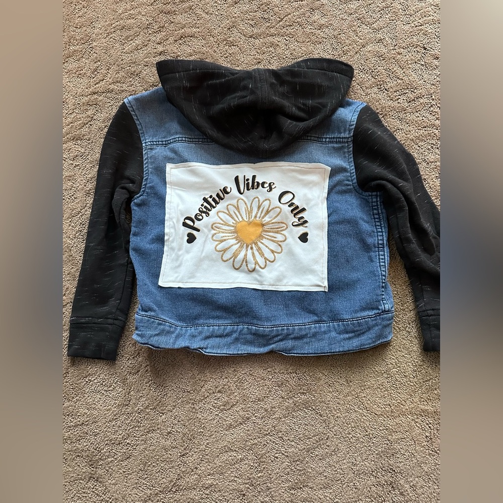Art Class denim & Black hooded jacket. Embellished, cute girls hoodie